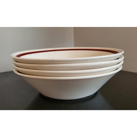 Vintage Hand-painted Lunastone Bowls Matching #1527 Forest Flowers (4 Set) 6.5" - Picture 12 of 12